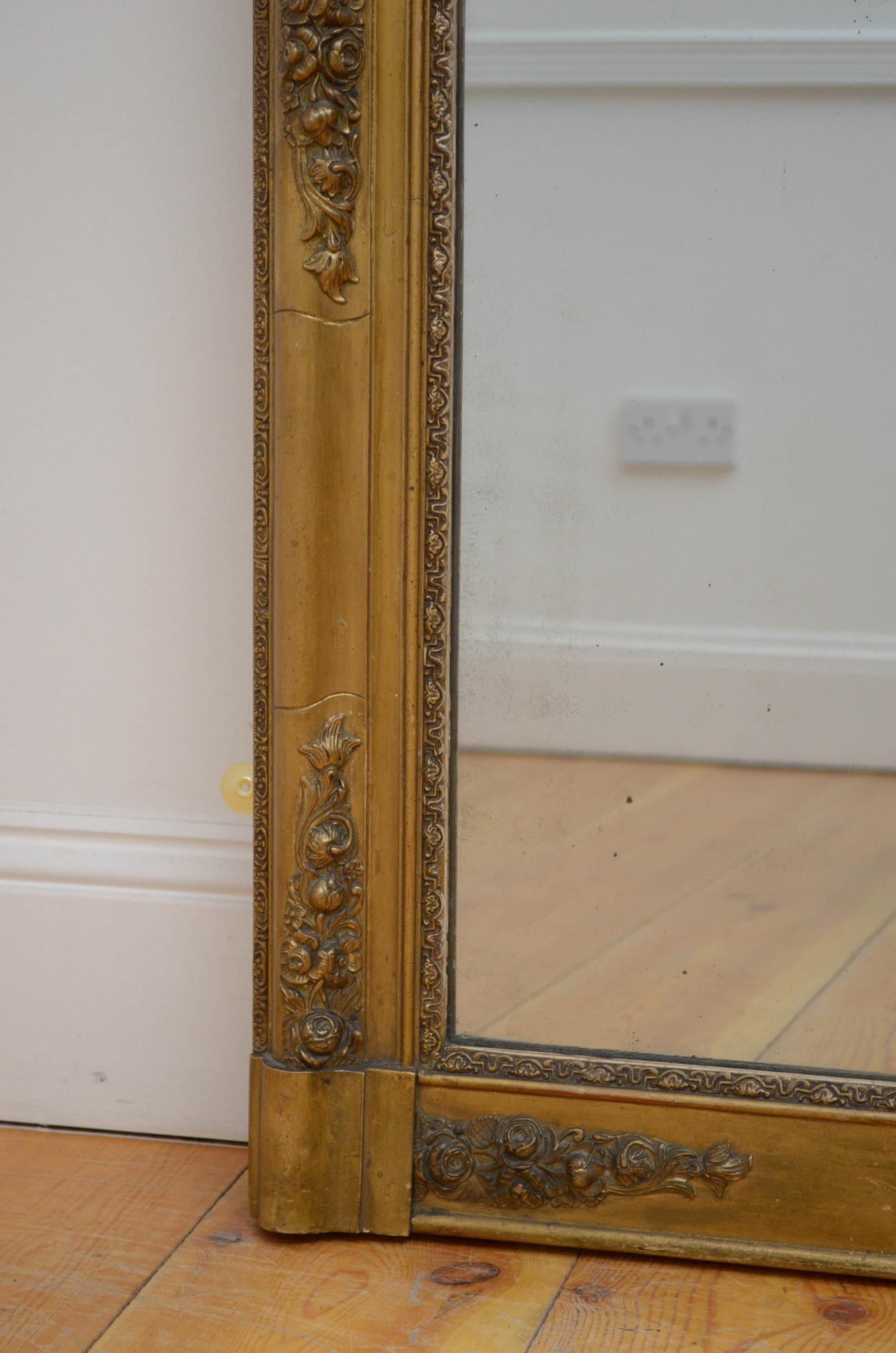 19th Century French Wall Mirror In Good Condition For Sale In Whaley Bridge, GB