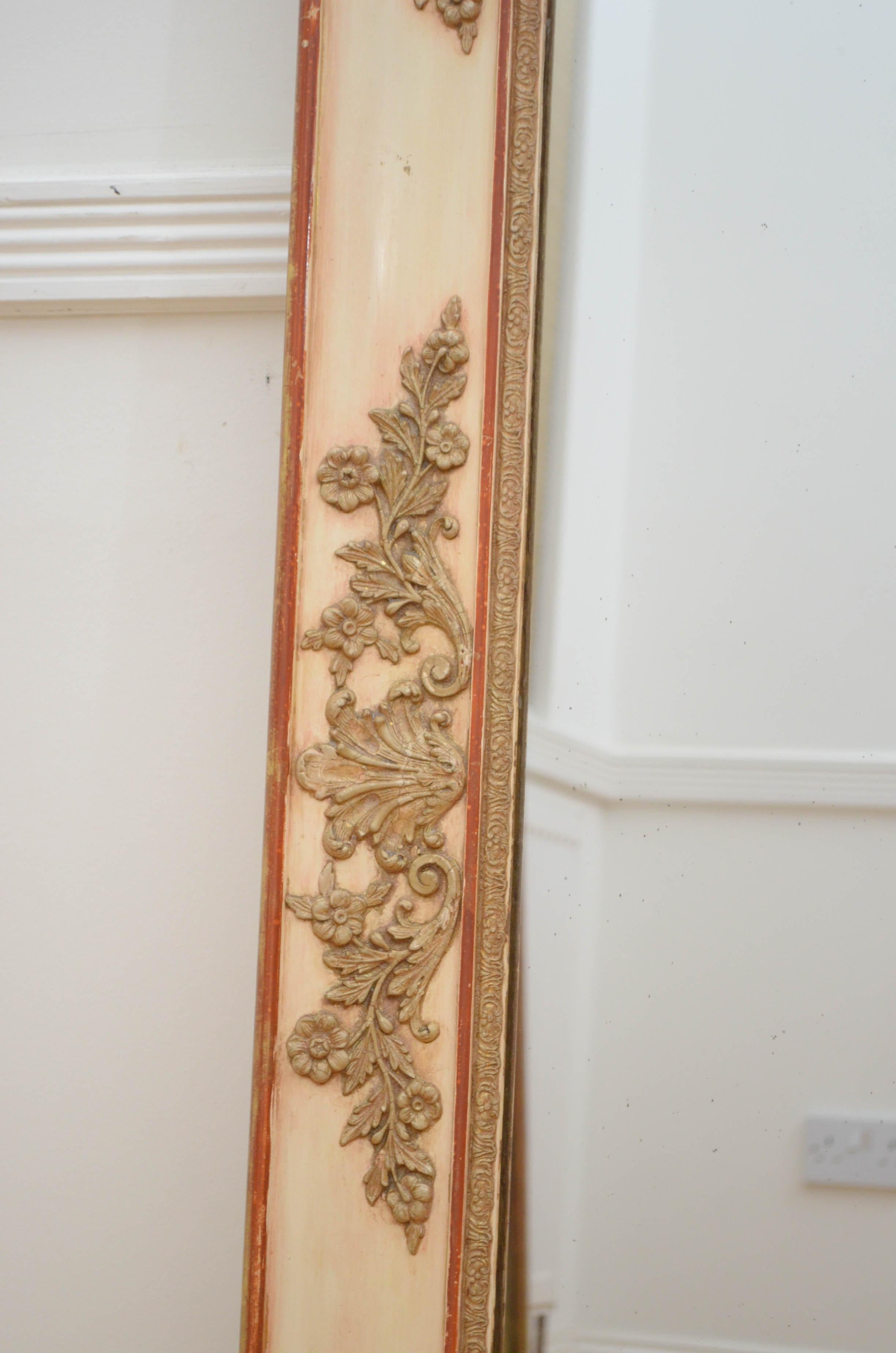 Gesso 19th Century French Wall Mirror For Sale