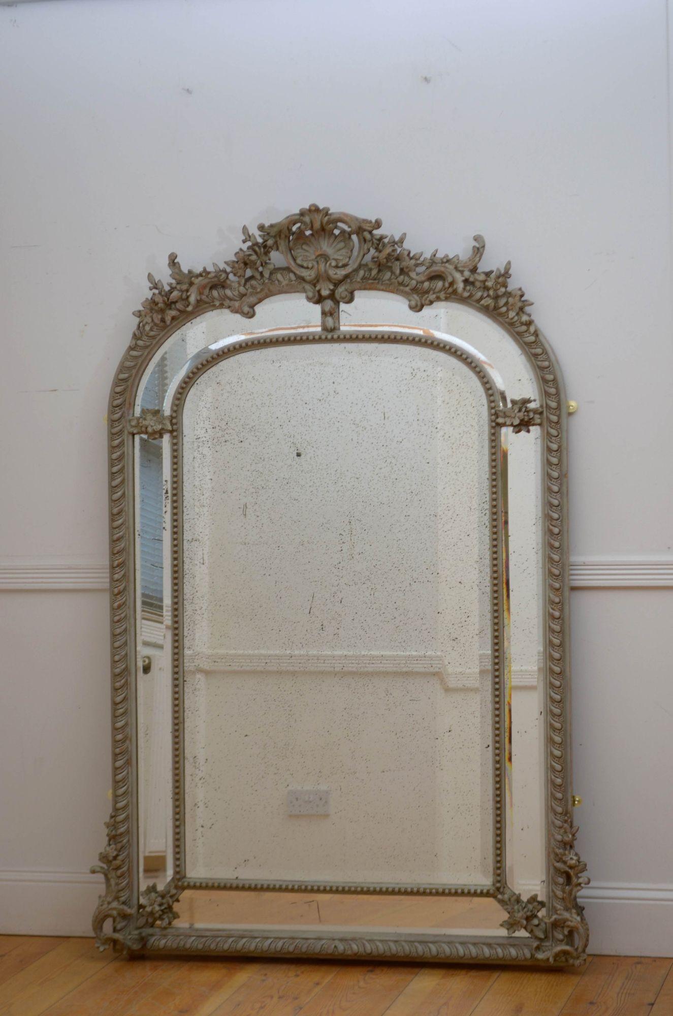 19th Century French Wall Mirror H176cm In Good Condition For Sale In Whaley Bridge, GB