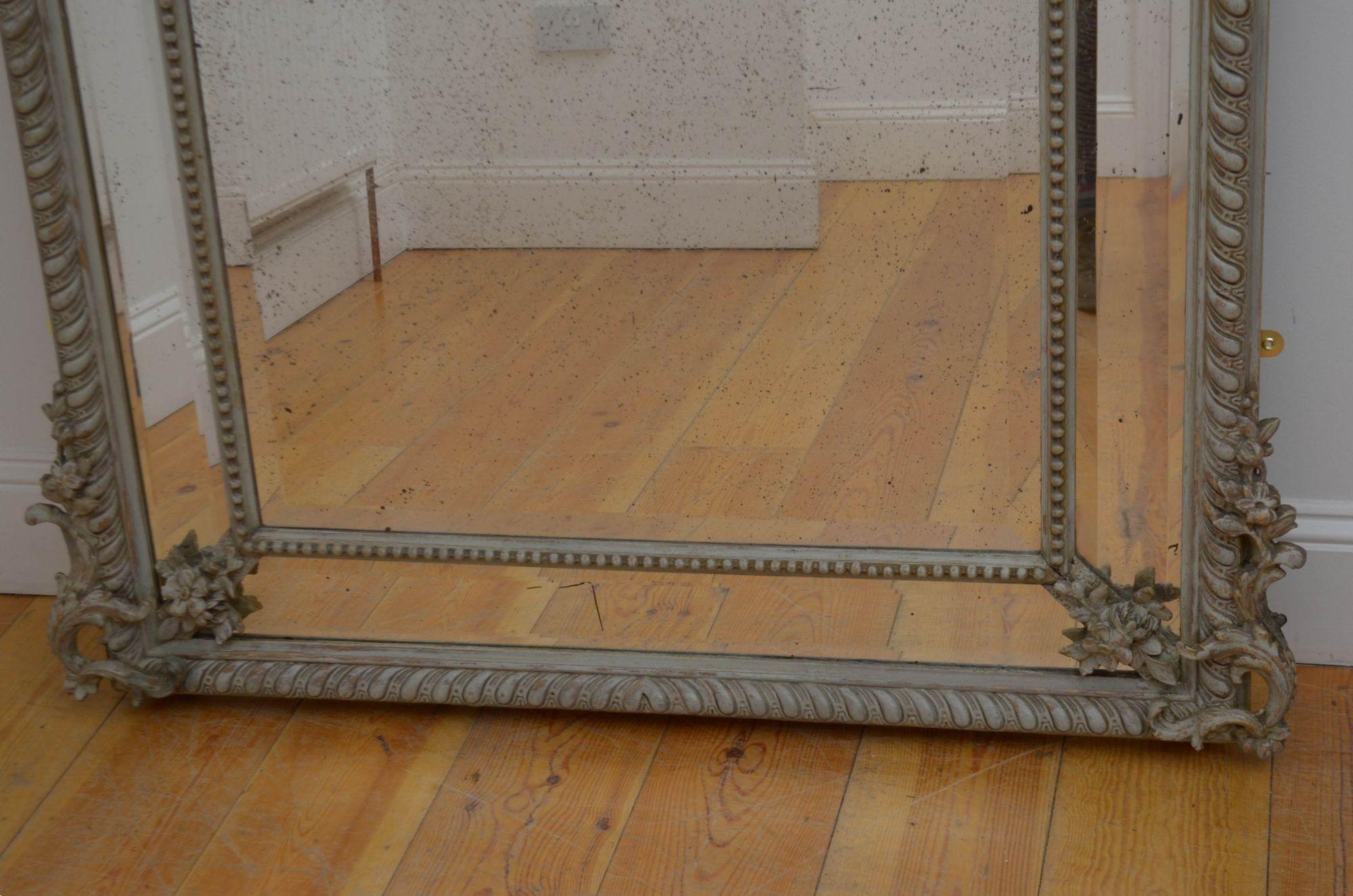 Birch 19th Century French Wall Mirror H176cm For Sale