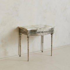19th Century French Wall-Mounted Nickel Console Calacatta Viola Marble, No. 02