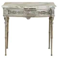 19th Century French Wall-Mounted Nickel Console Calacatta Viola Marble, No. 02