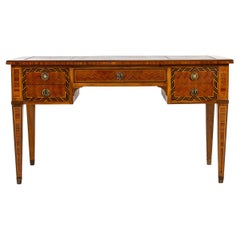 19th Century French Walnut and Tulipwood Parquetry Bureau Plat