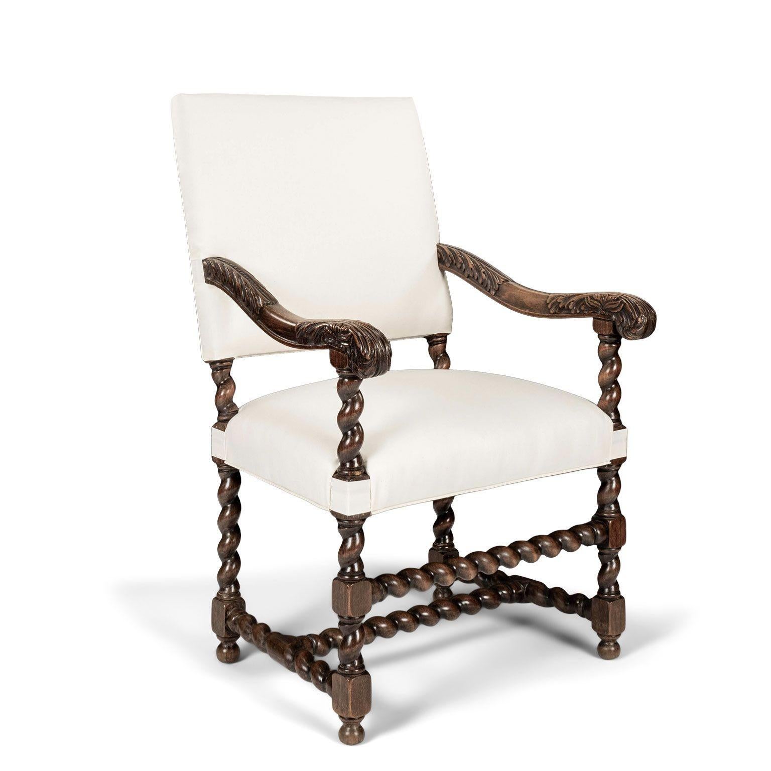 Louis XIII 19th Century French Walnut Armchair For Sale