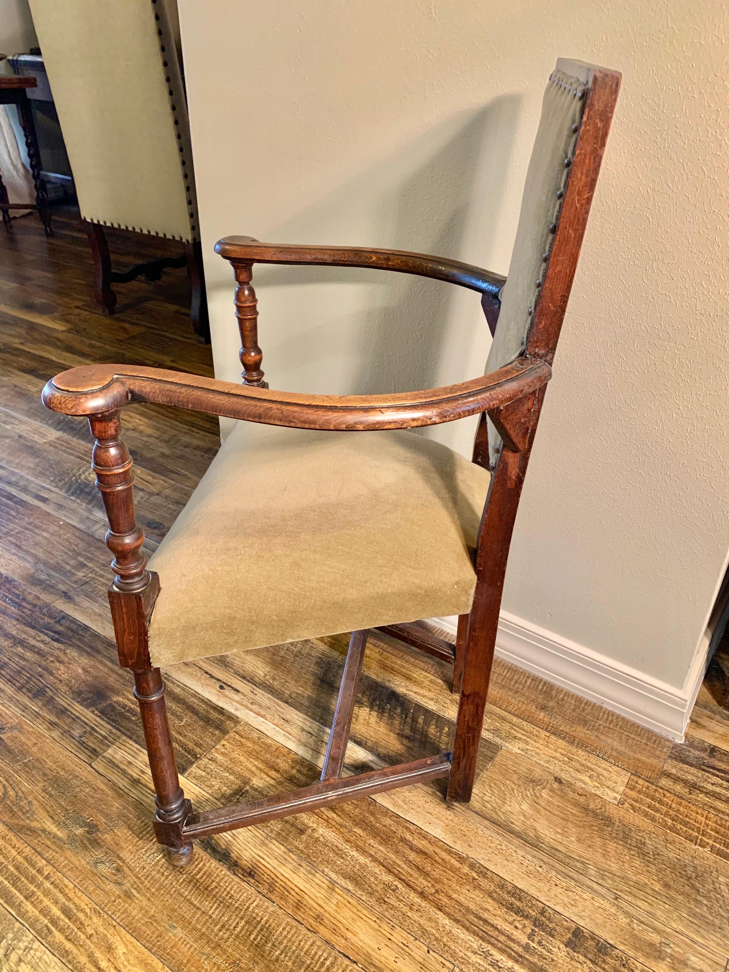 19th Century French Walnut Armchair In Good Condition For Sale In Burton, TX