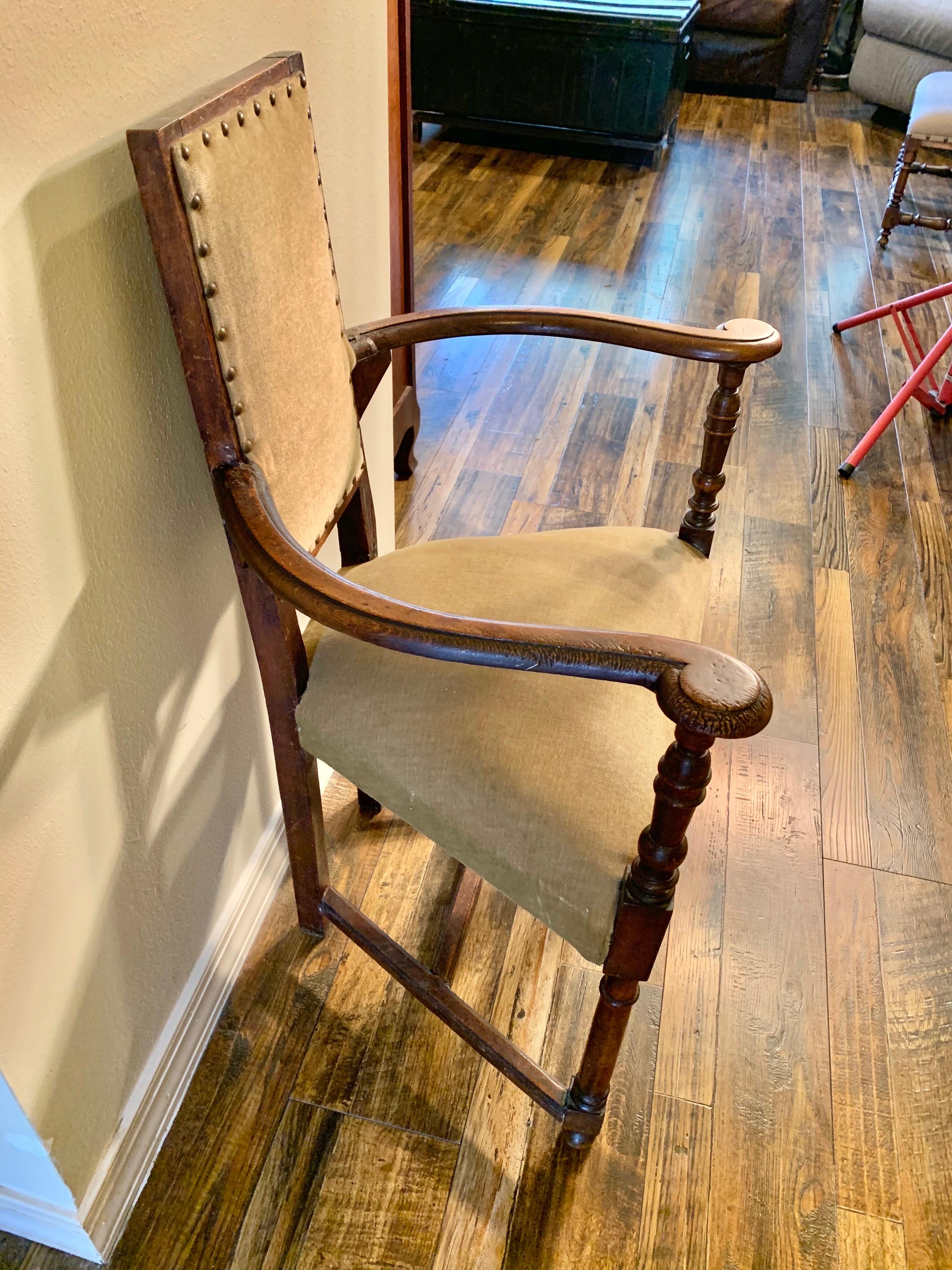 Upholstery 19th Century French Walnut Armchair For Sale