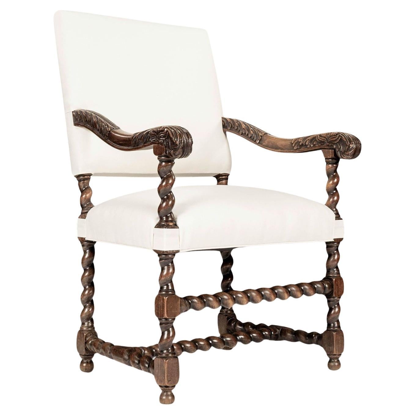 19th Century French Walnut Armchair For Sale
