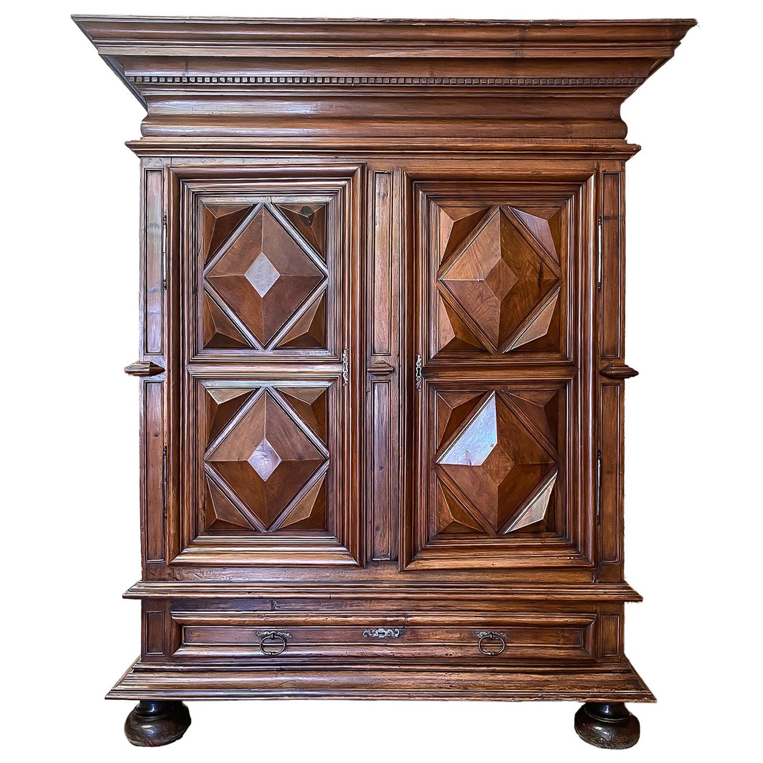 19th Century French Walnut Armoire Louis XIII