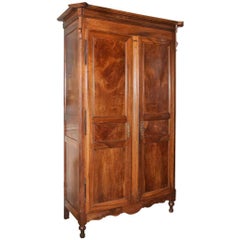 19th Century French Walnut Armoire with Wet Bar