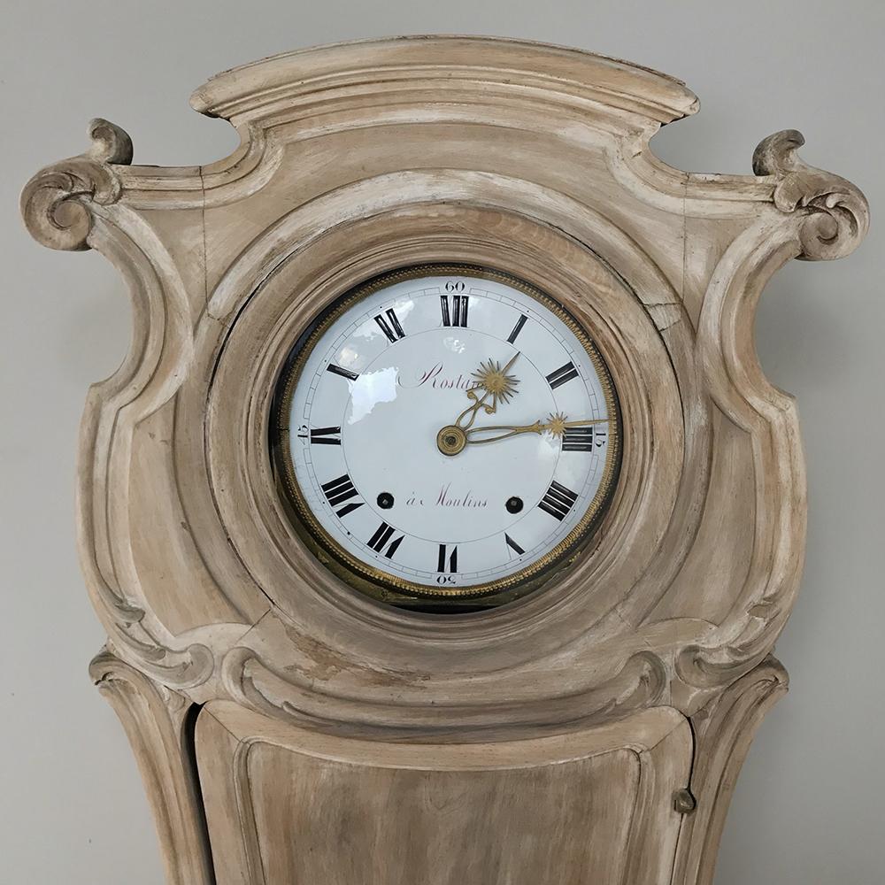 19th Century French Walnut Art Nouveau Long Case Clock 1