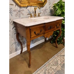 19th Century French Walnut Bath Vanity