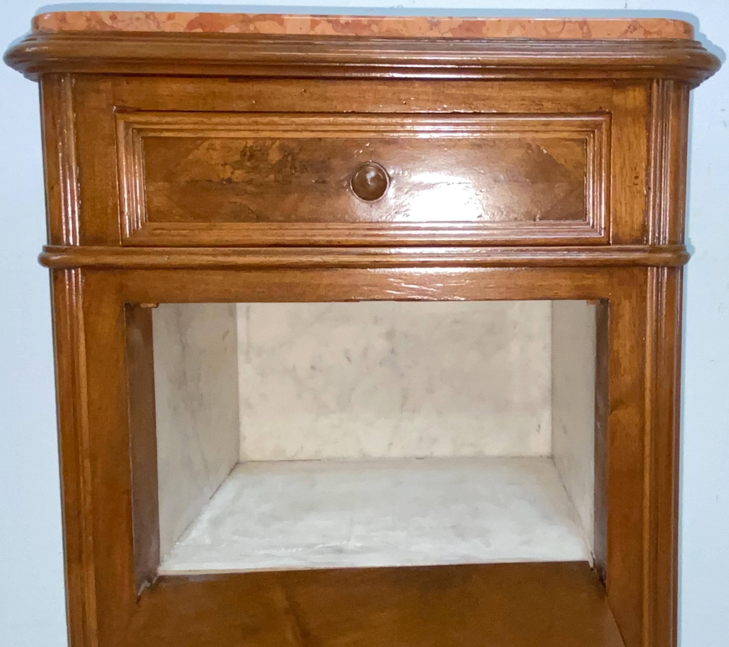 19th Century French Walnut Bedside Commode Cabinet Table For Sale 3