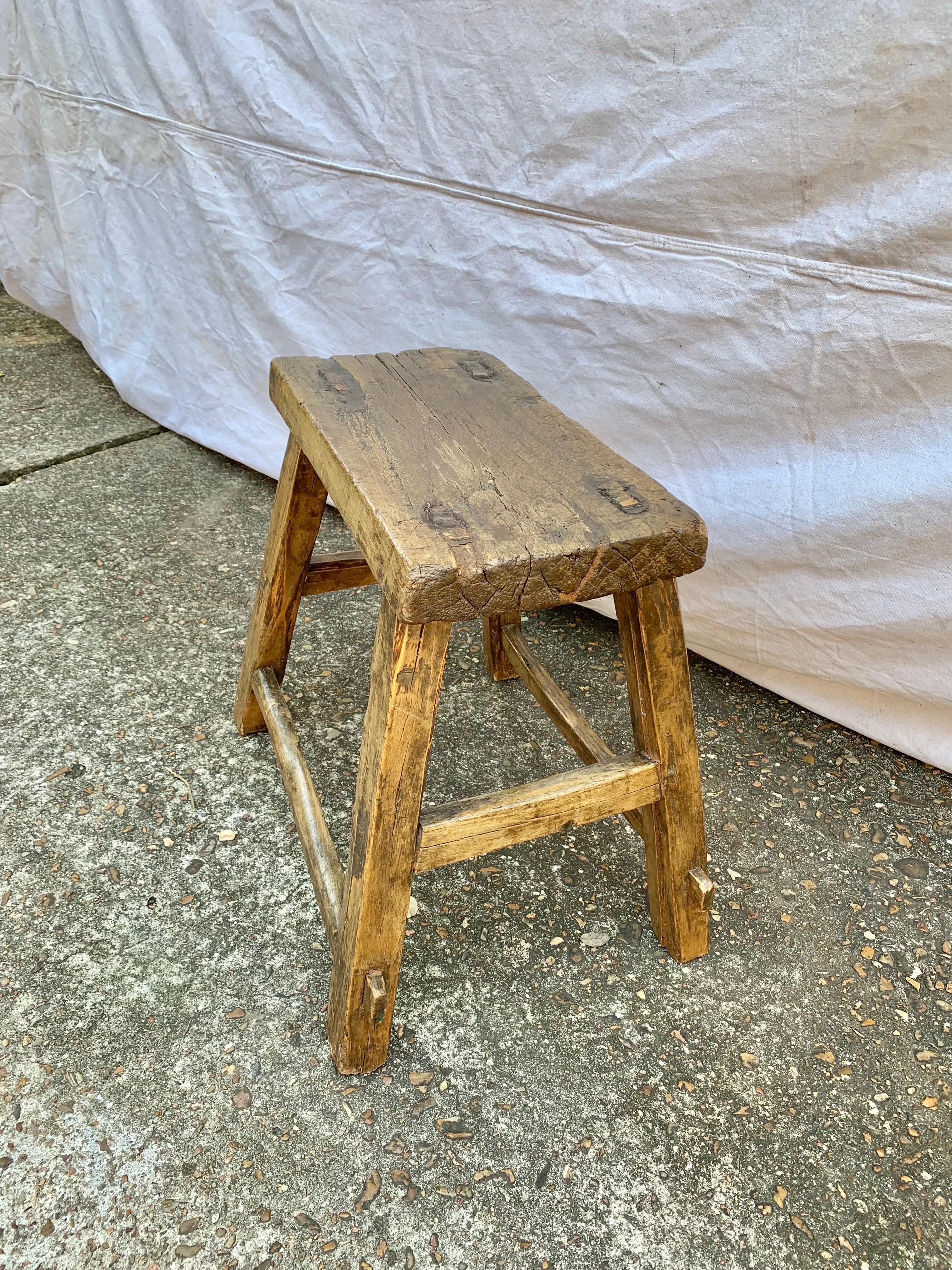 Hand-Crafted 19th Century French Walnut Bench For Sale