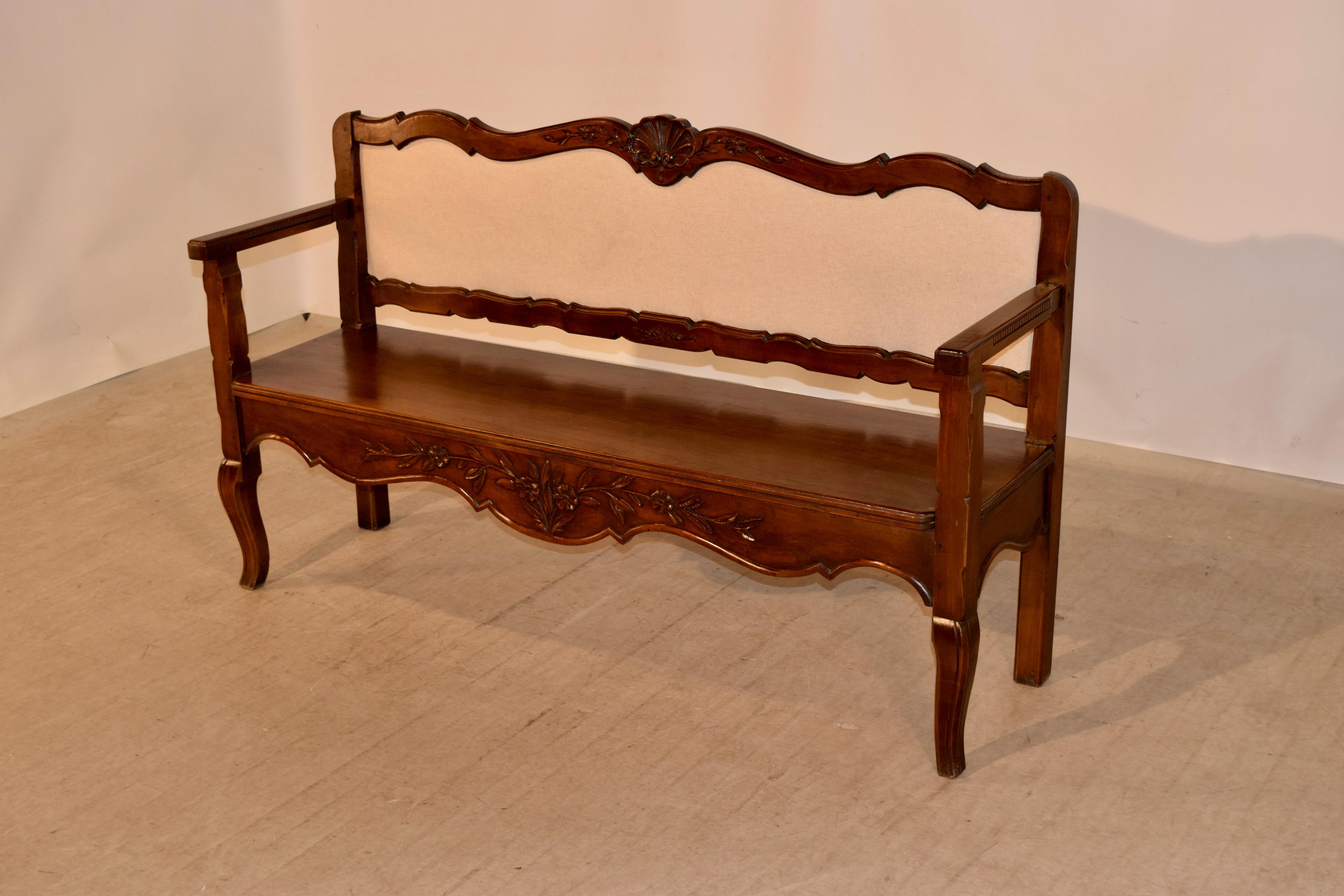 Country 19th Century French Walnut Bench