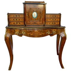 19ème siècle Français Noyer Bonheur Du Jour