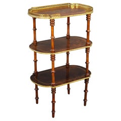 19th Century French Walnut Brass Inlaid Etagere