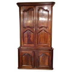 19th Century French Walnut Buffet Deux Corps Cabinet