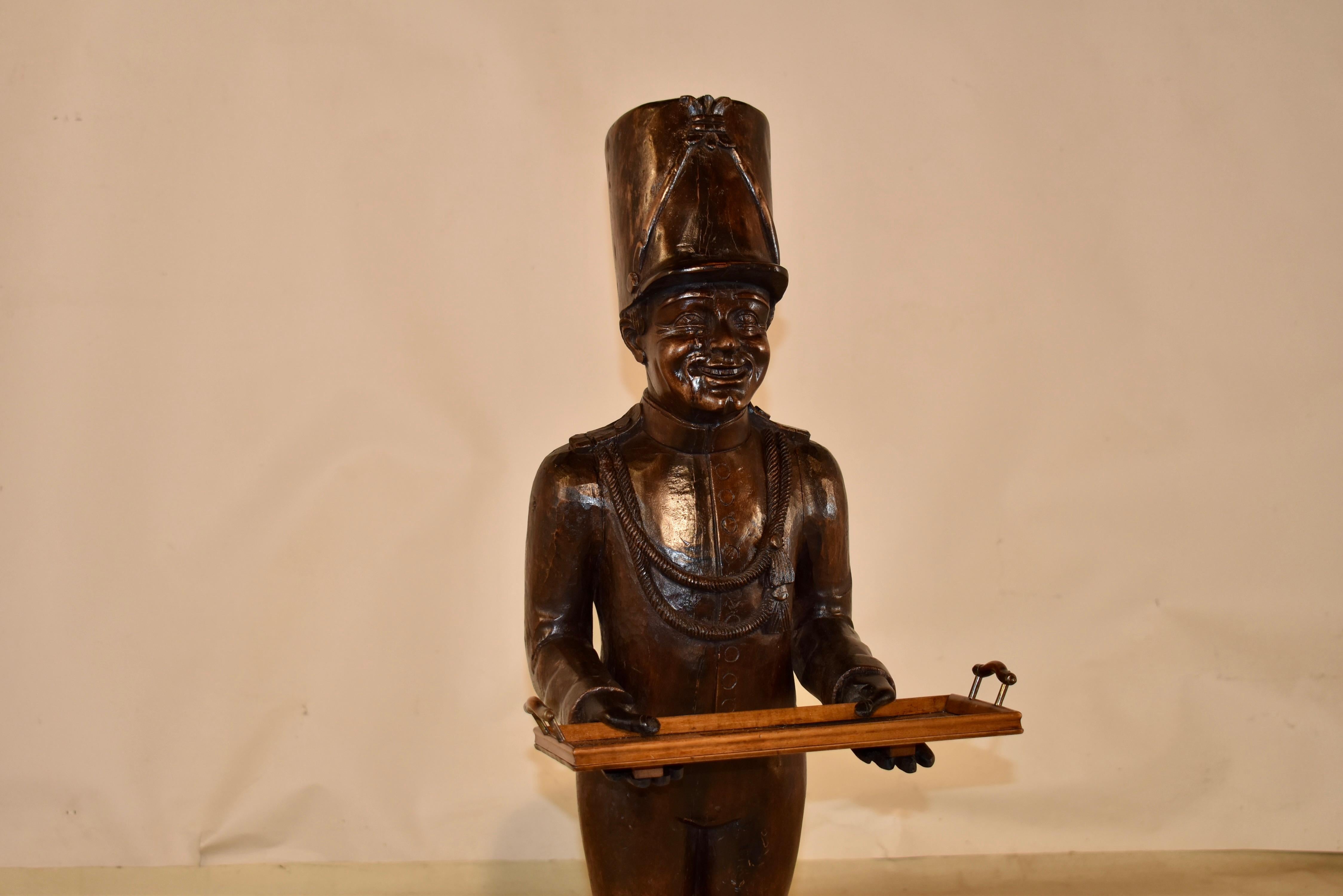 Sculpté à la main Butoir français du 19ème siècle avec plateau en vente