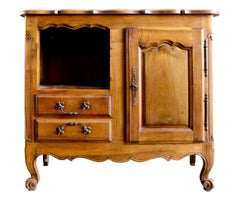 19th Century French Hand Carved Walnut Cabinet in Louis XV Style
