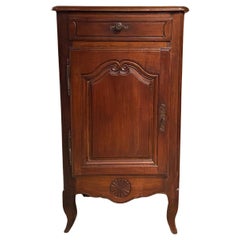 19th Century French Walnut Cabinet With One Drawer Above A Single Door