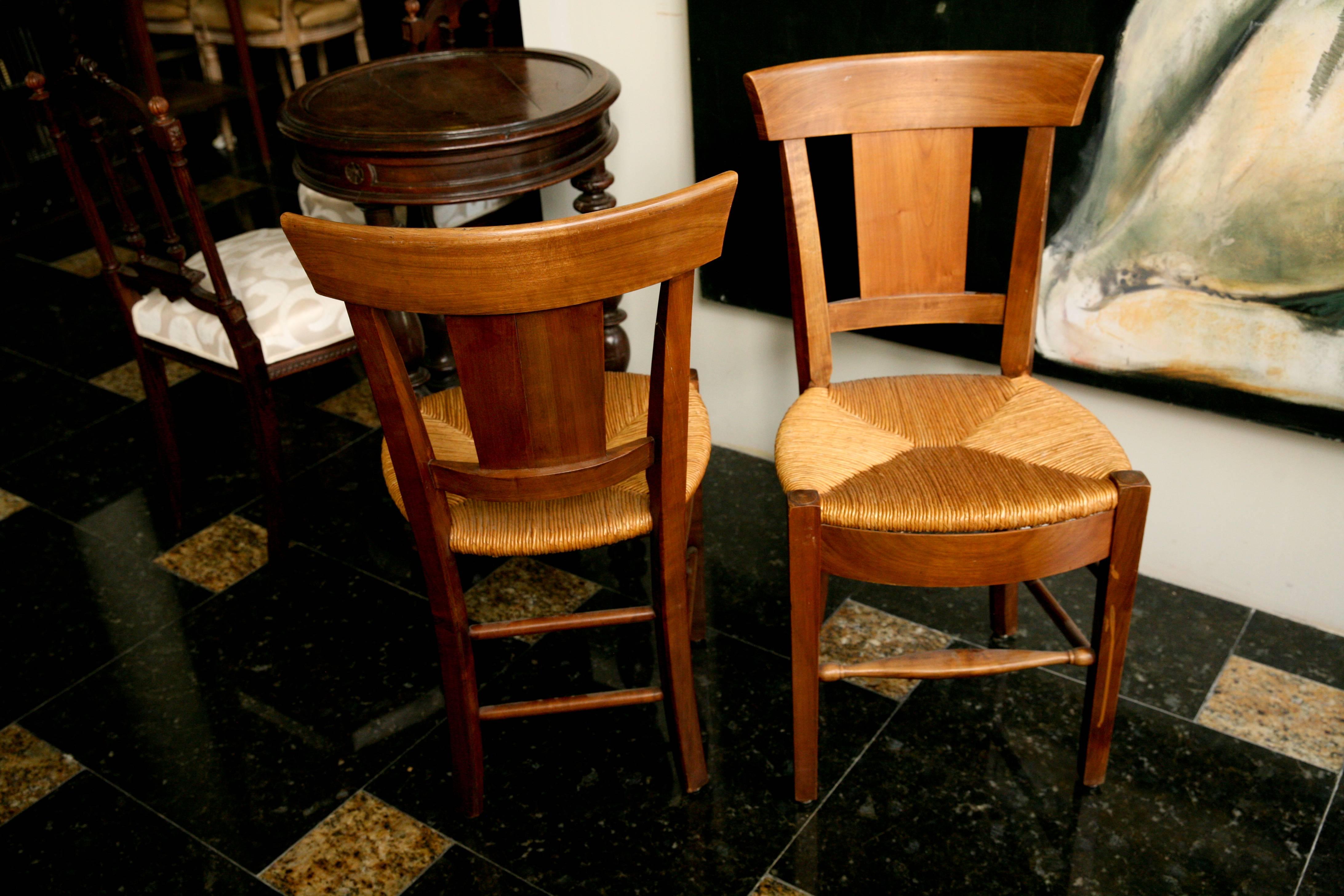 Set of ten walnut chairs with cane seats in very good condition. All of them are very stable and comfortable and could be sold separately,
France, circa 1890.