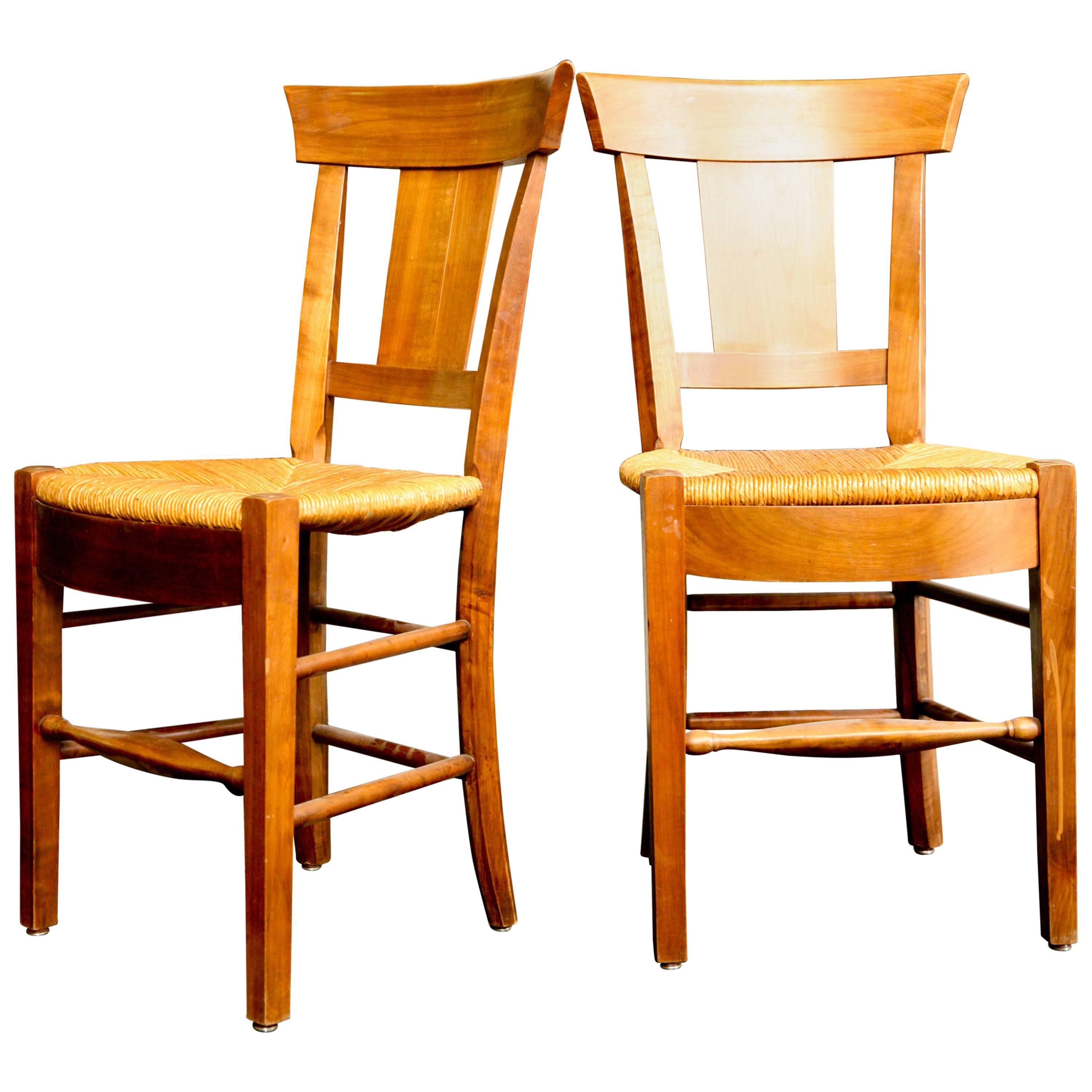 19th Century Ten French Walnut Chairs with Cane Seats