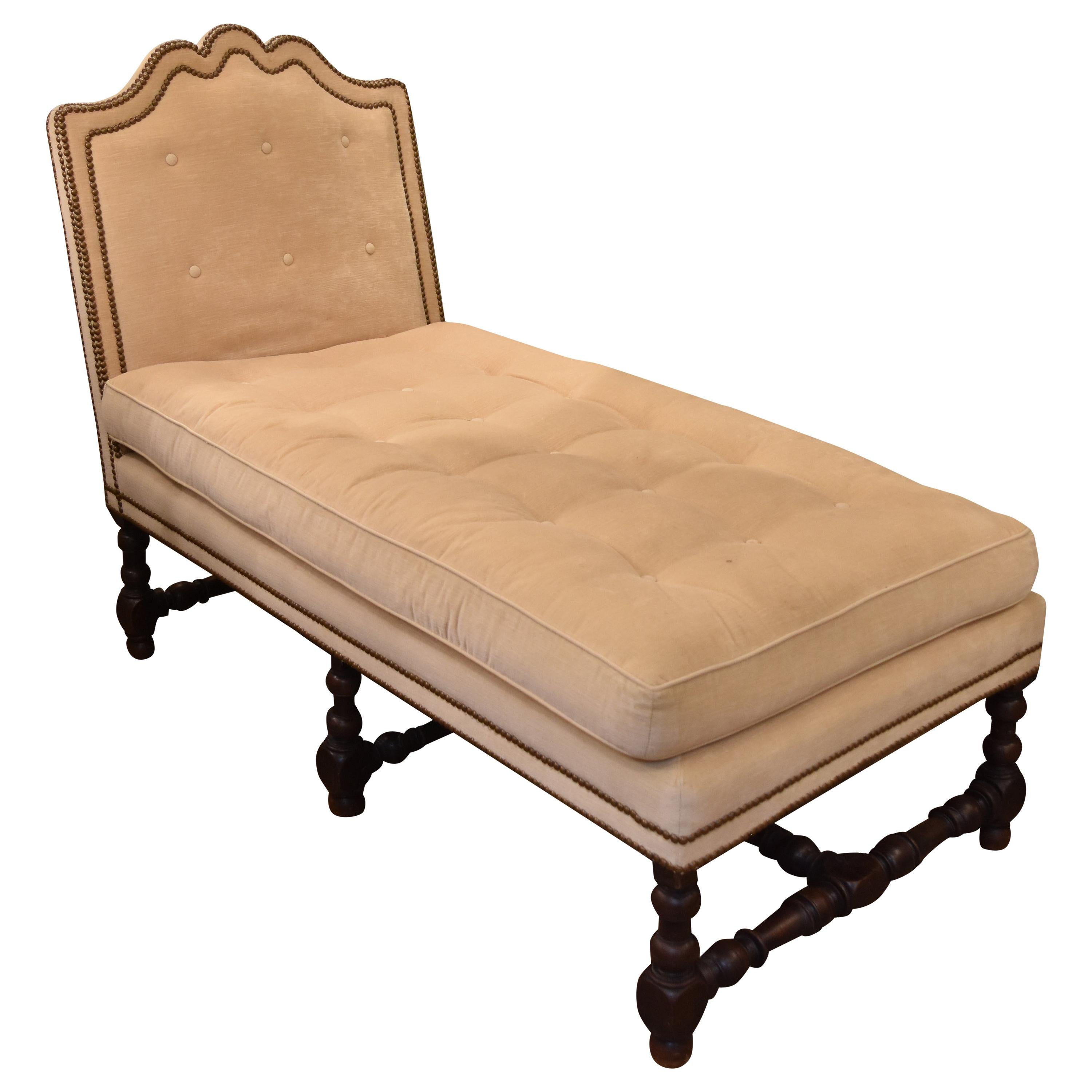 19th Century French Walnut Chaise Lounge