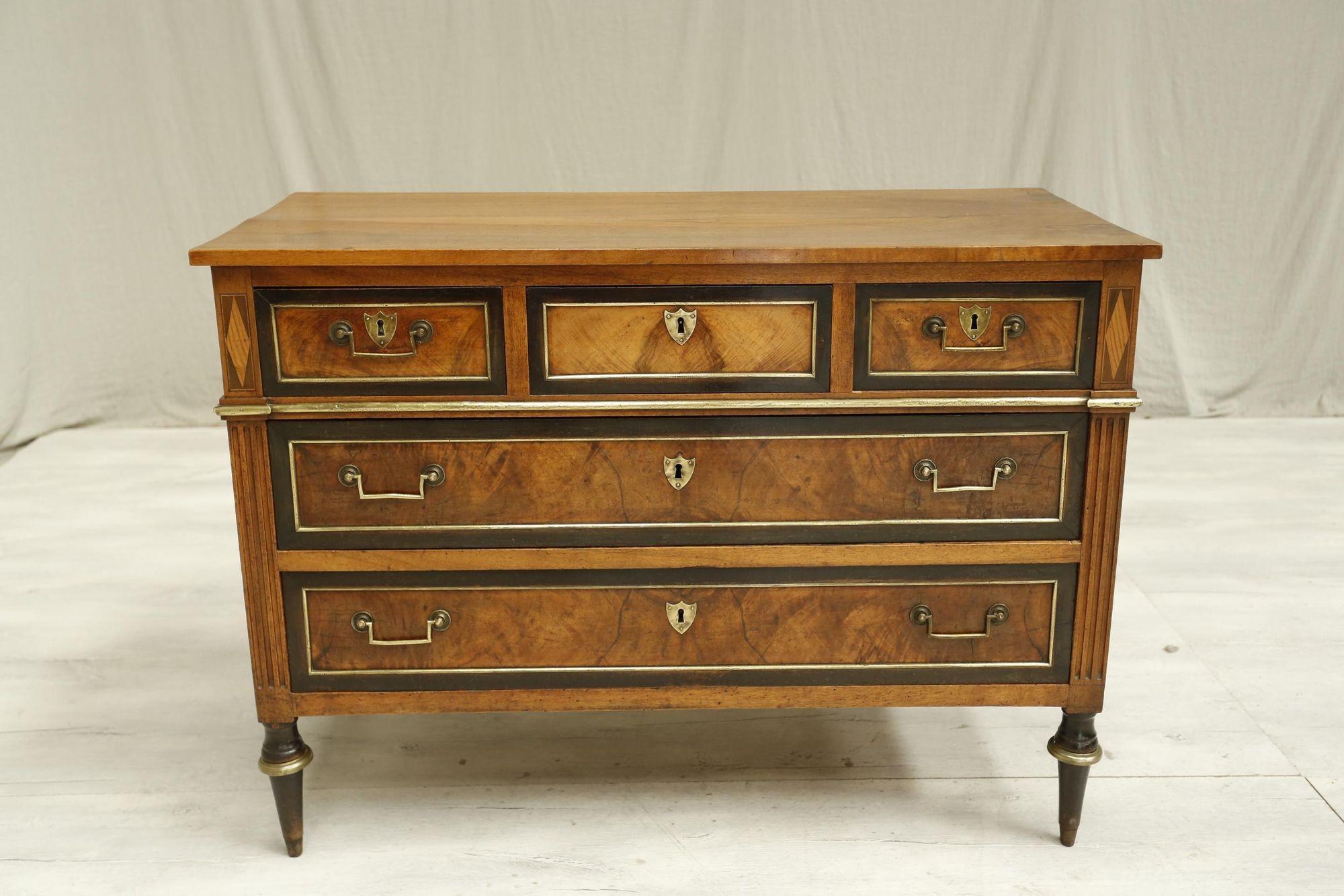 19th Century, French Walnut Chest of Drawers 9