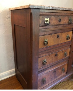19th Century French Walnut Commode/Sideboard/Chest/Server with Marble Top