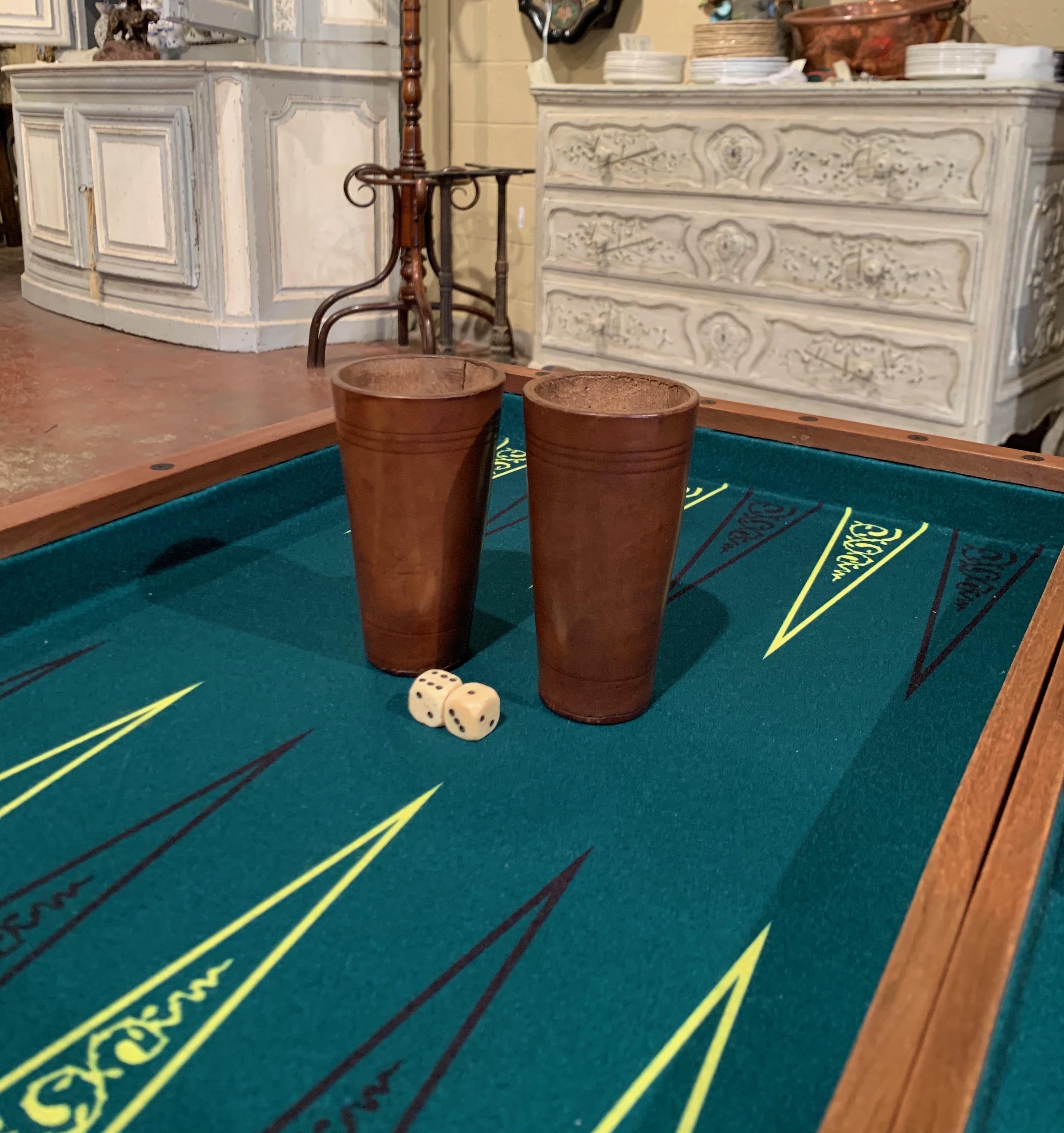 19th Century French Walnut Backgammon and Checkers Board Game 2