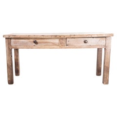 19th Century French Walnut Console Table, Two Drawers