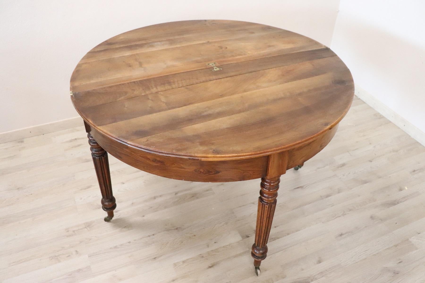 19th Century French Walnut Demilune Table or Dining Table 2