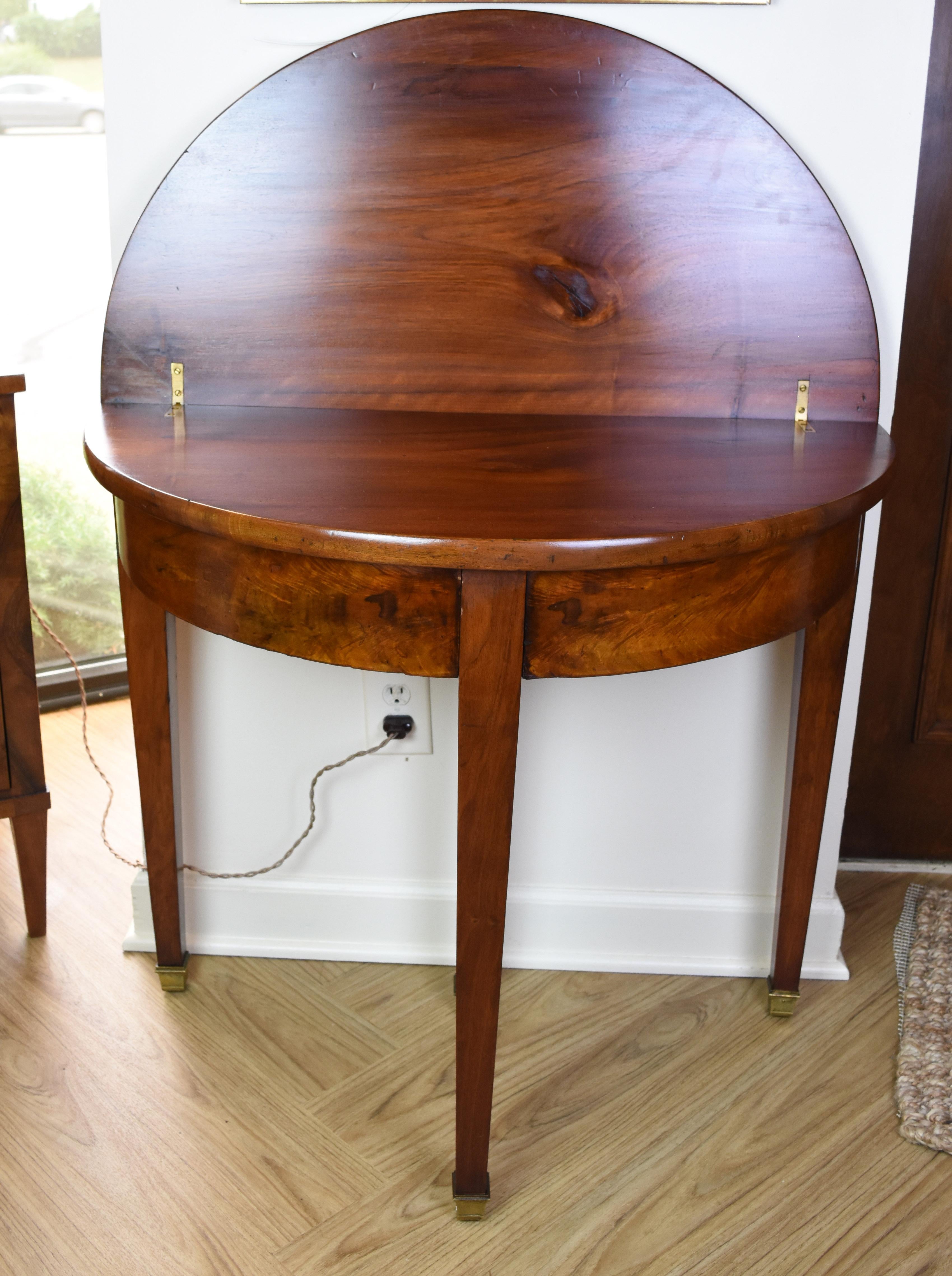 Directoire 19th Century French Walnut Demilune