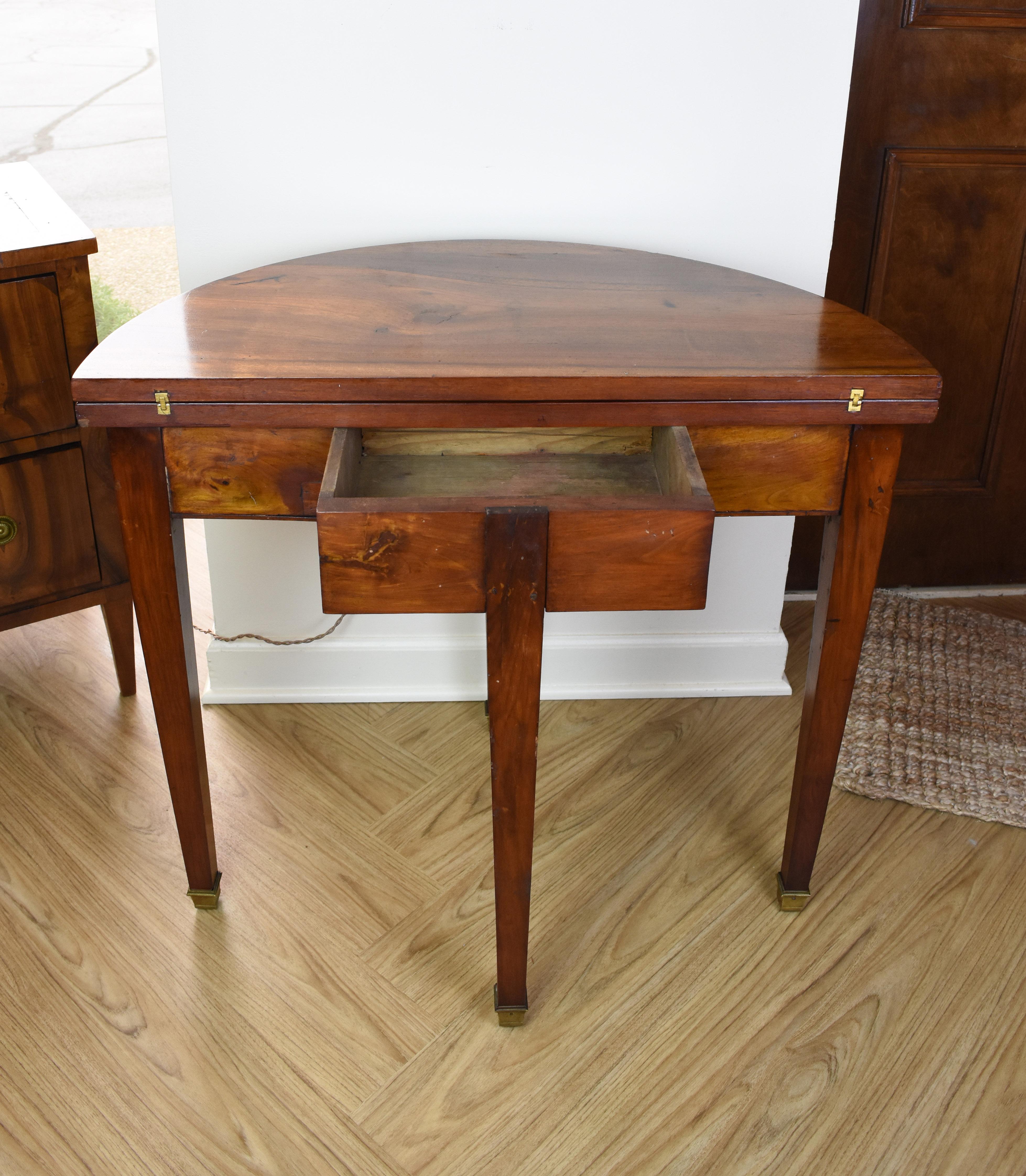 19th Century French Walnut Demilune 2