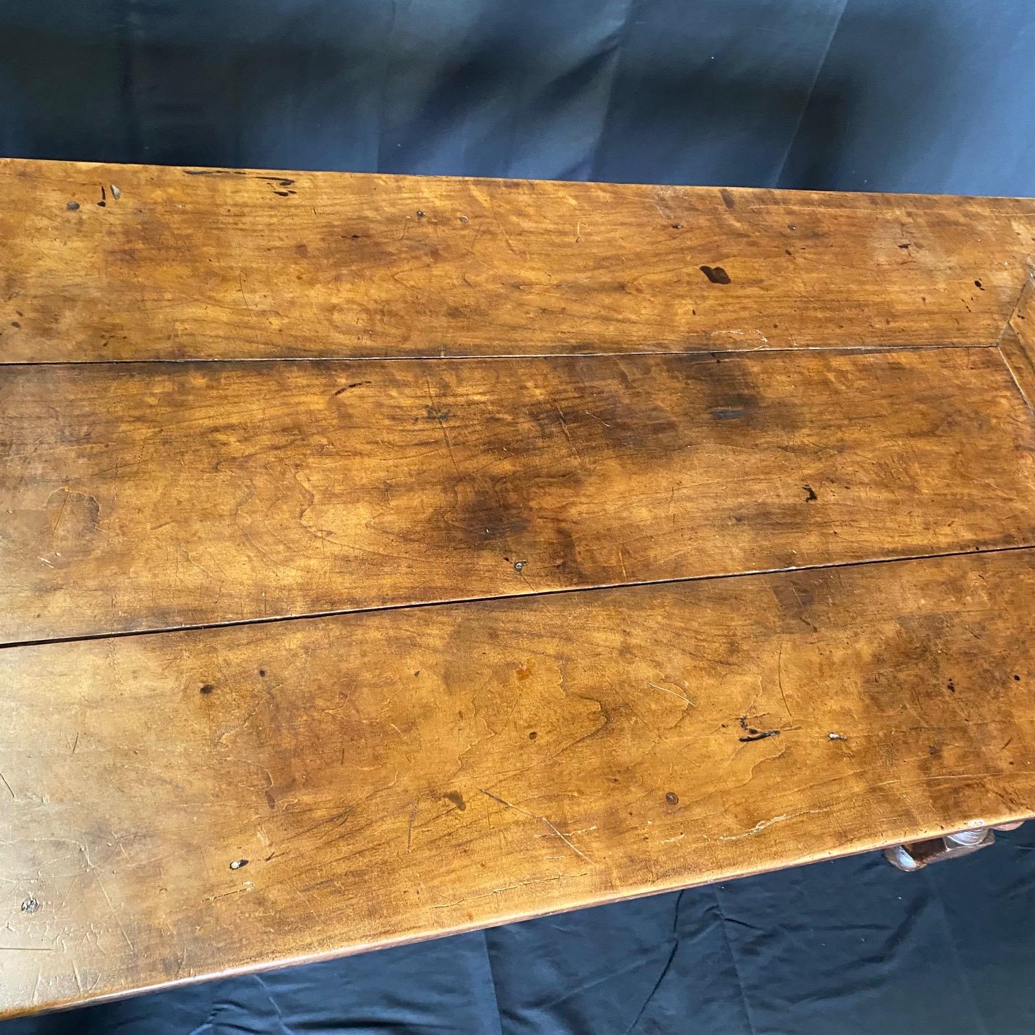 19th Century French Walnut Dining Refectory Table or Desk  6