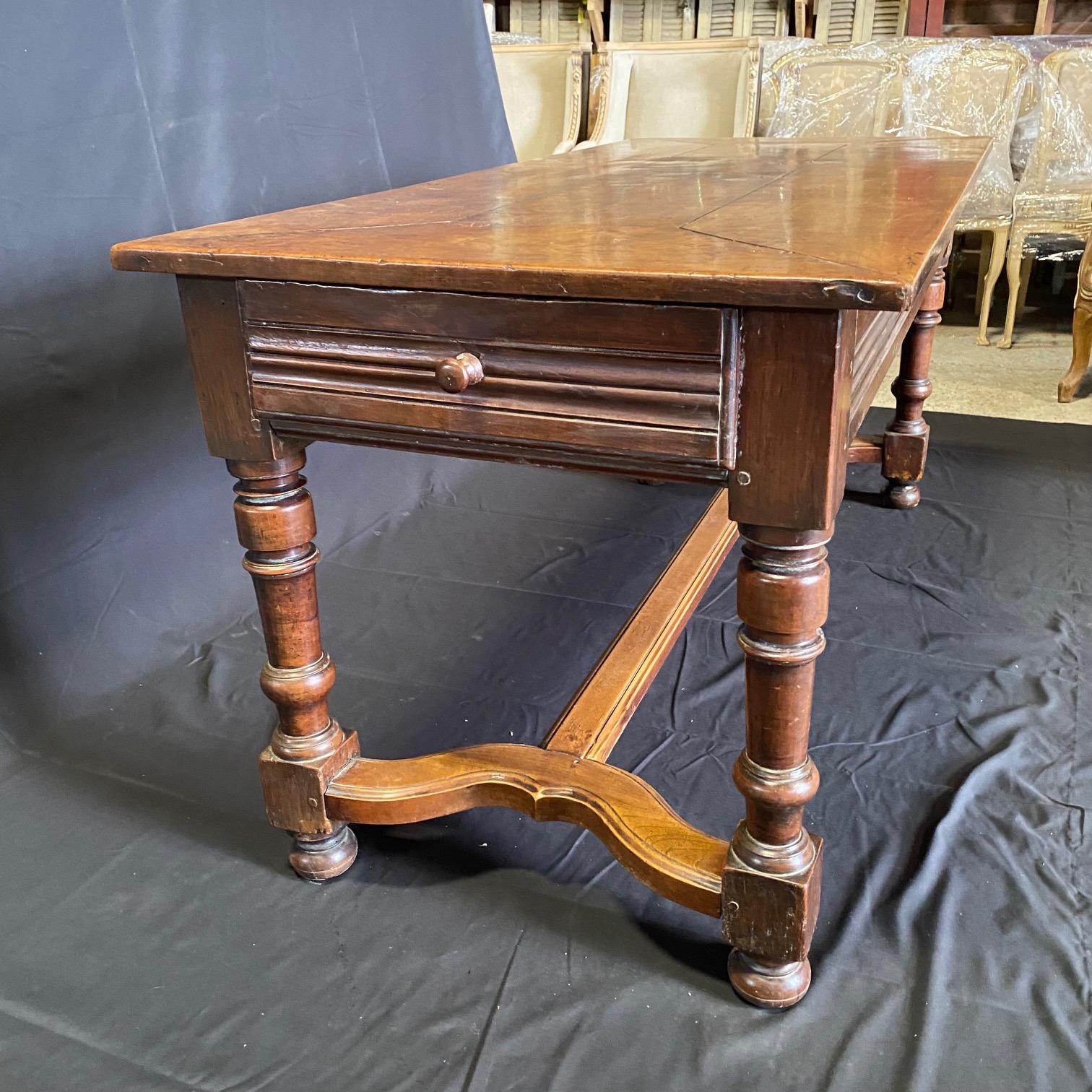 19th Century French Walnut Dining Refectory Table or Desk  1