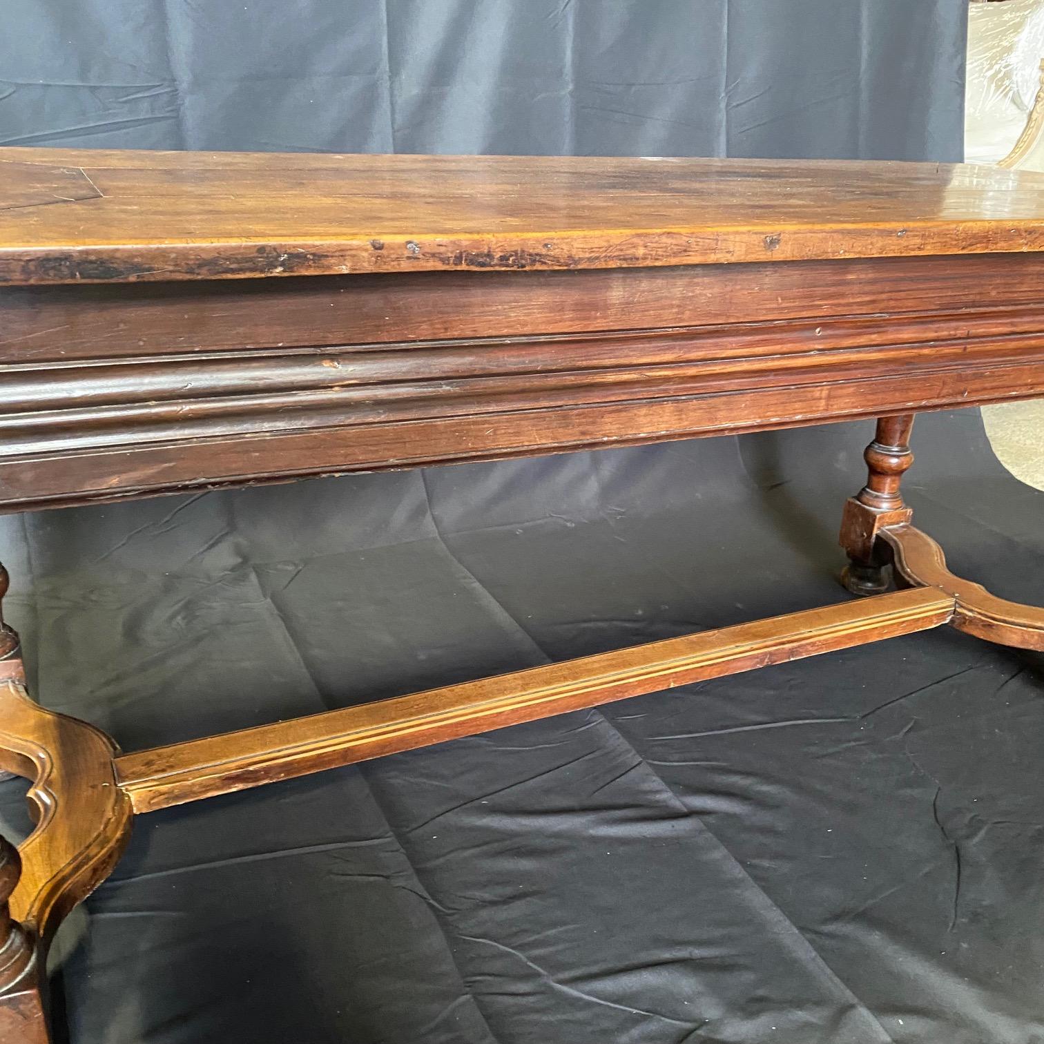 19th Century French Walnut Dining Refectory Table or Desk  3