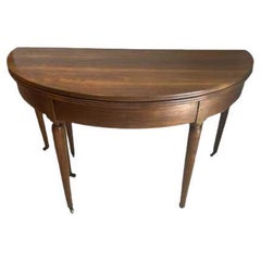 French Walnut Dining or Demilune Table, 19th Century 