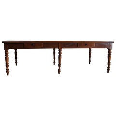 Antique 19th Century French Walnut Dinning Table of Large Proportions
