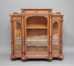 19th Century French Walnut Display Cabinet