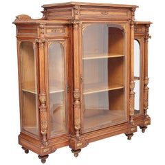 Antique 19th Century French Walnut Display Cabinet