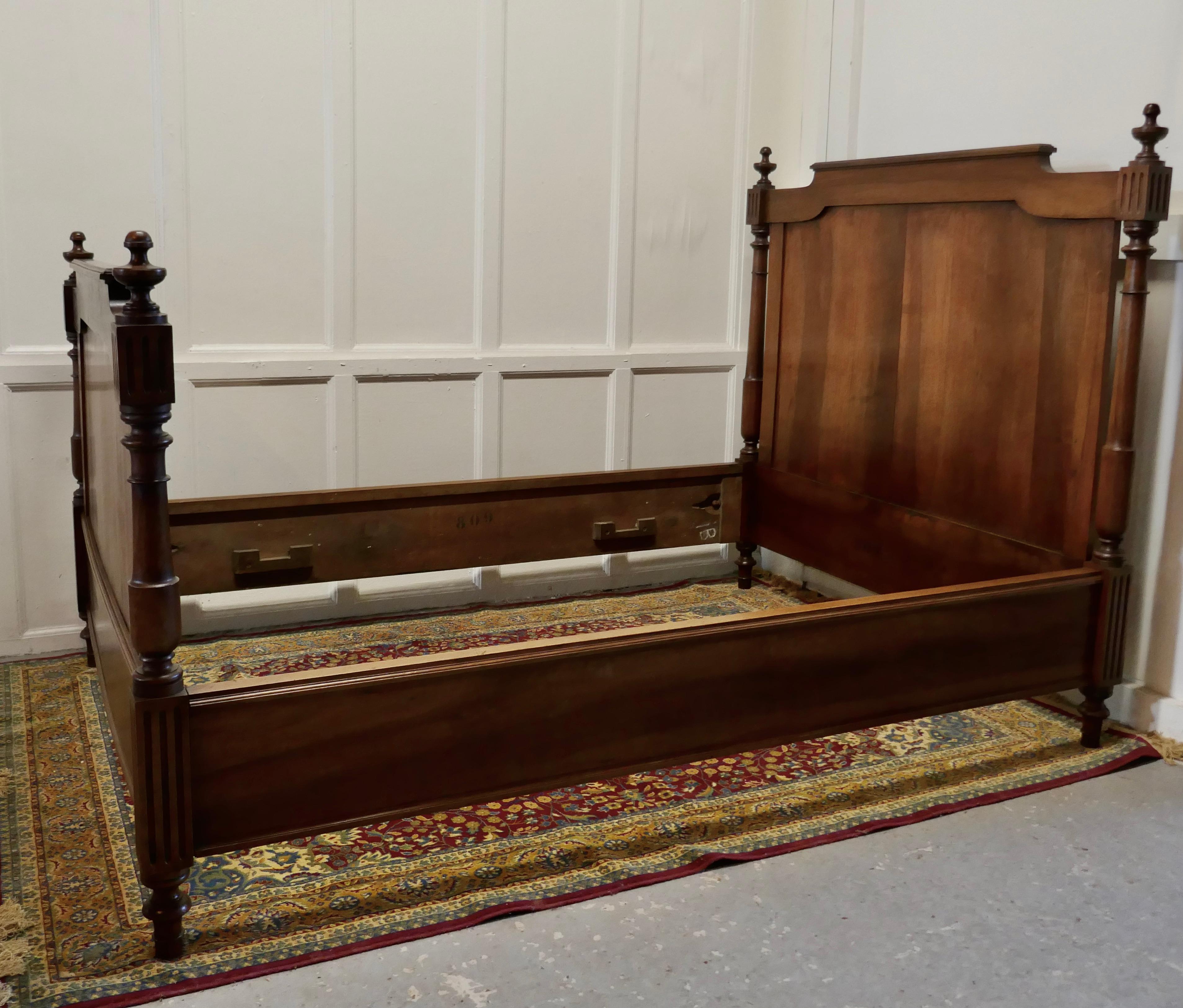 19th Century French Walnut Double Bed 5