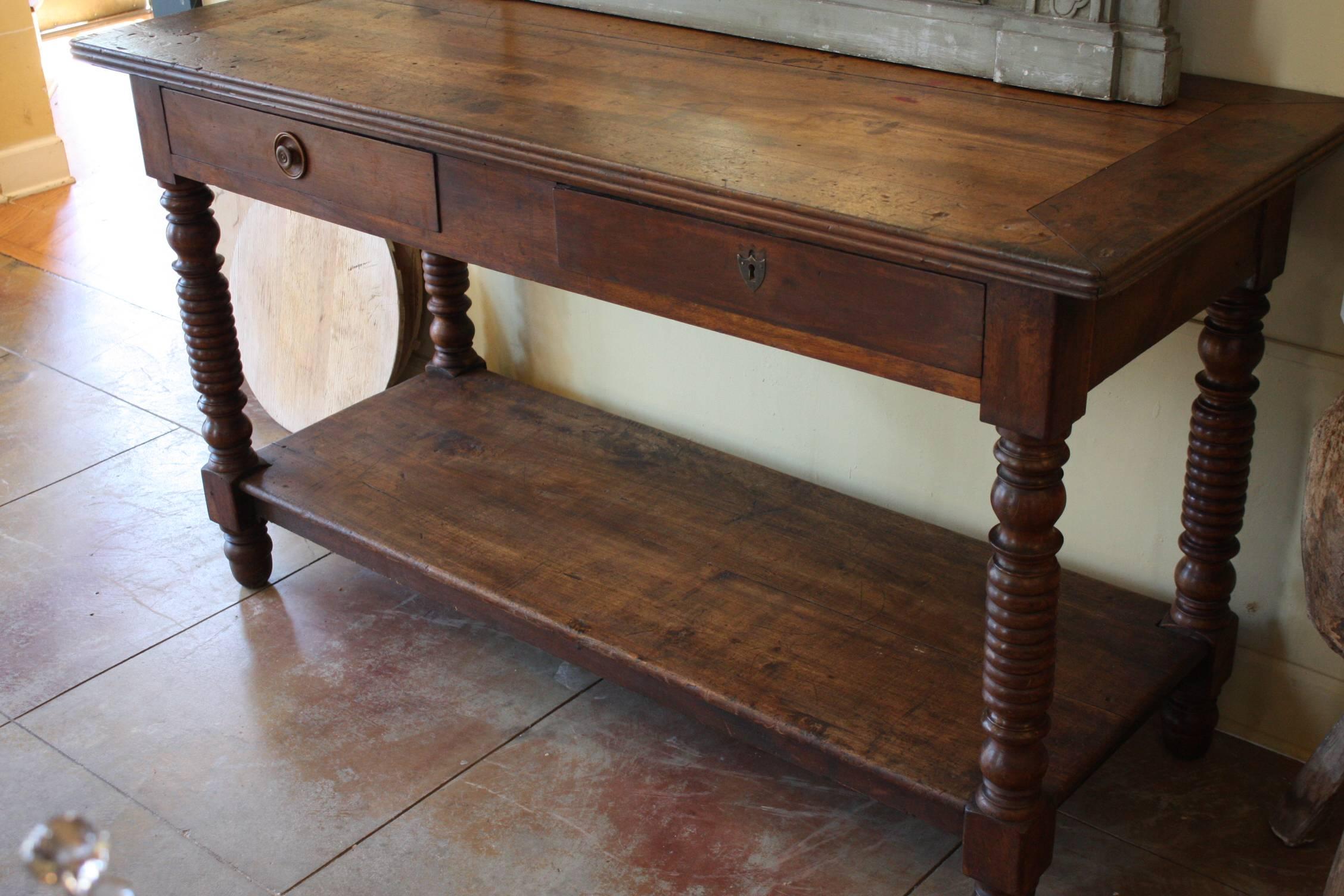 19th Century French Walnut Drapers Table 1