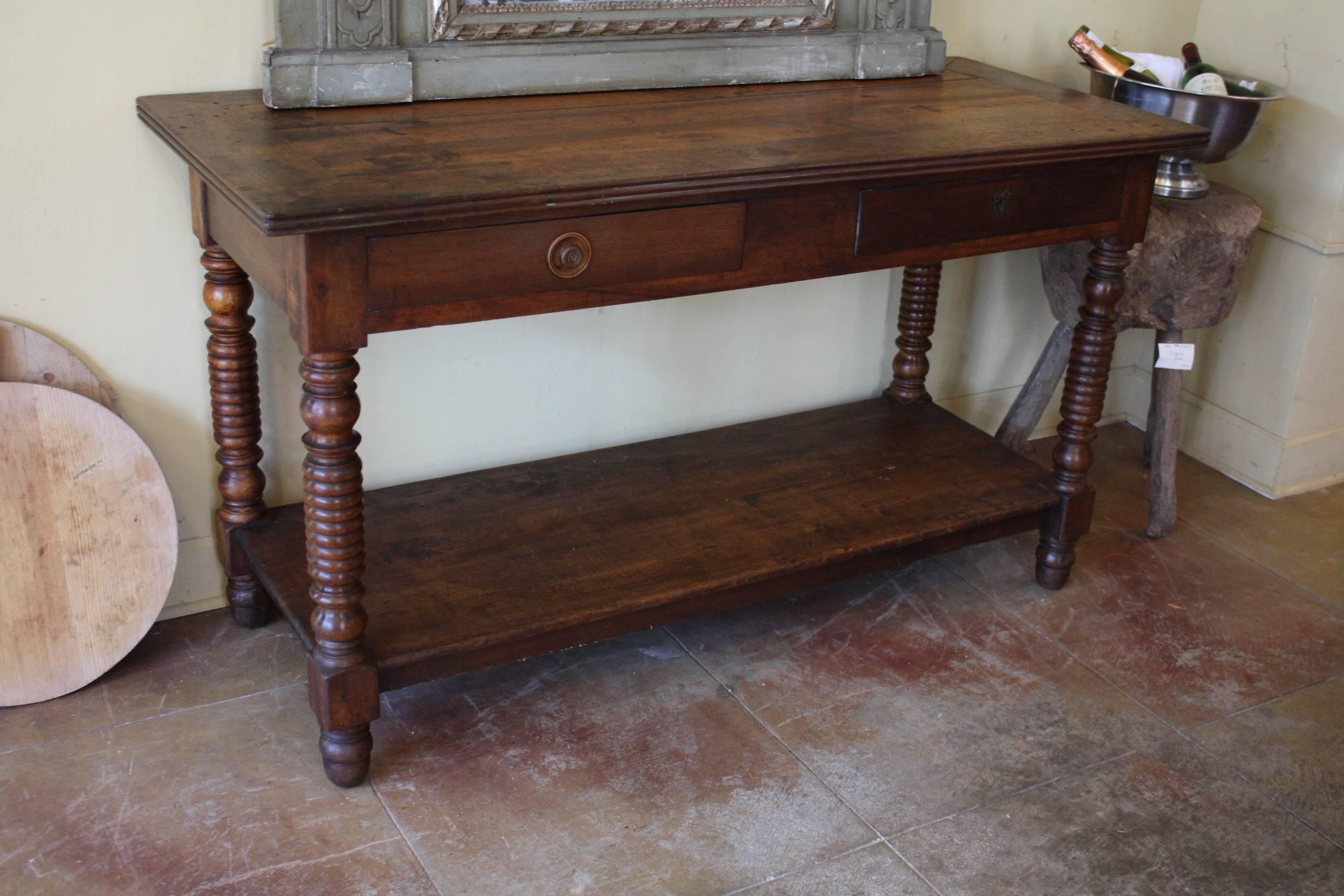 19th Century French Walnut Drapers Table 6