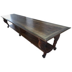 19th Century French Walnut Drapers Table