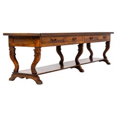 Mesa de pañero de nogal francés del siglo XIX