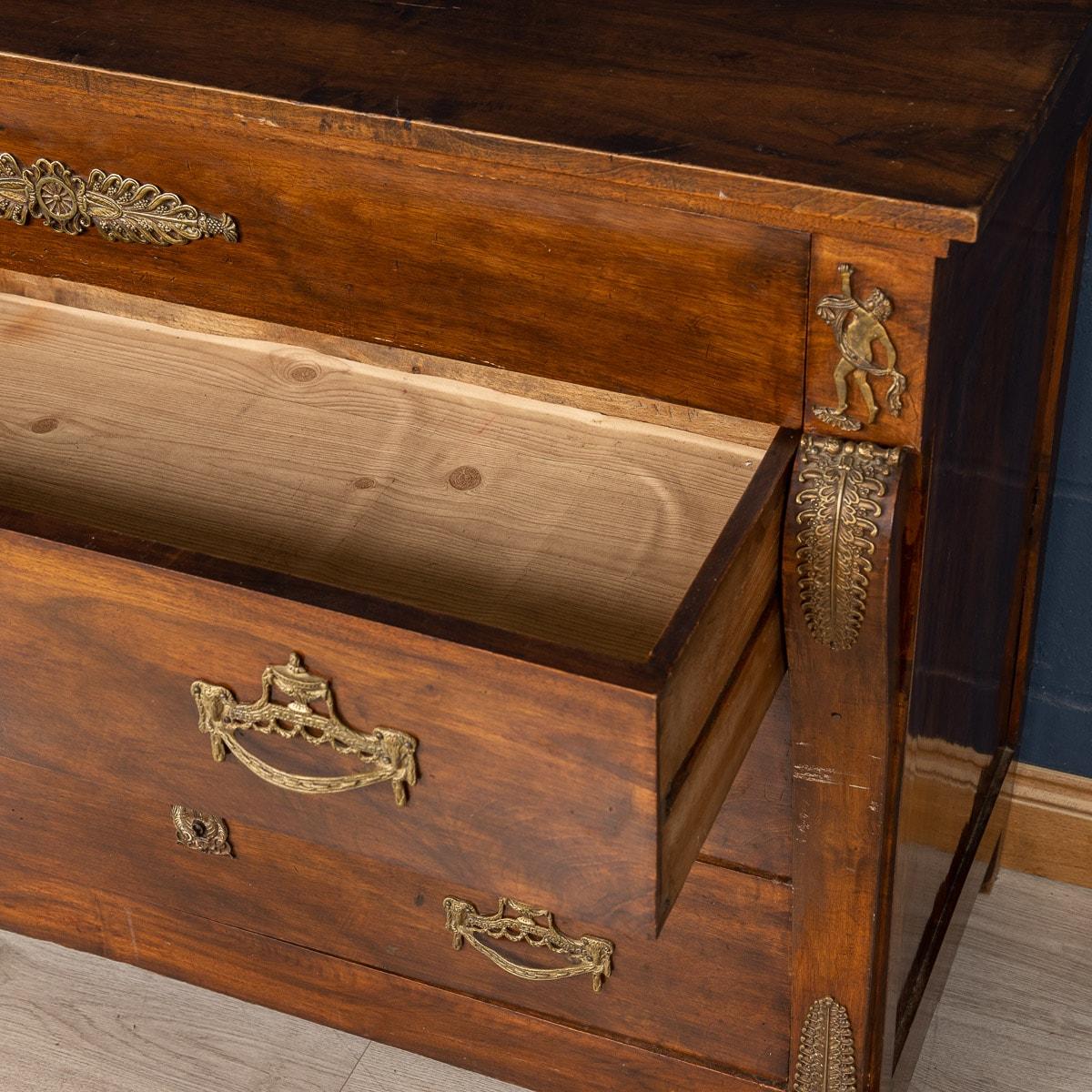 19th Century French Walnut Empire Style Chest of Drawers, circa 1820 13
