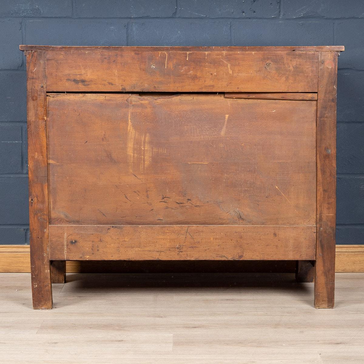 Bronze 19th Century French Walnut Empire Style Chest of Drawers, circa 1820