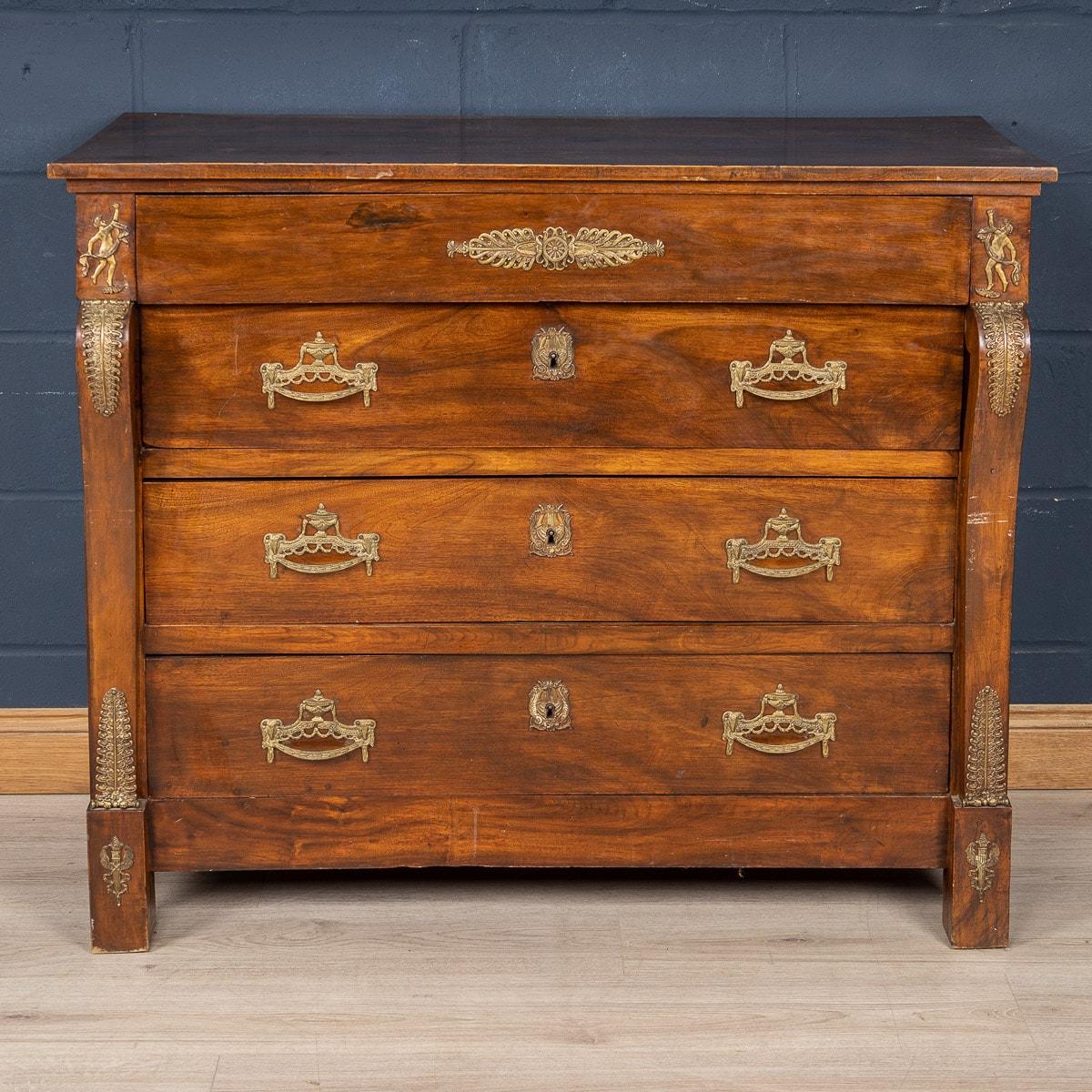 19th Century French Walnut Empire Style Chest of Drawers, circa 1820 2