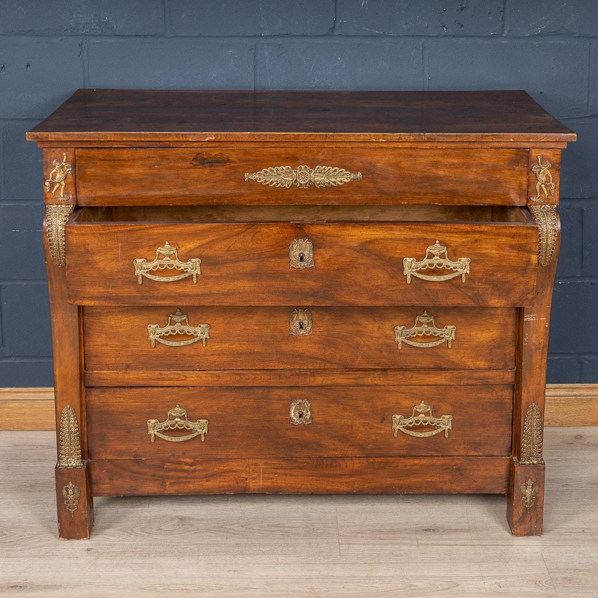 19th Century French Walnut Empire Style Chest of Drawers, circa 1820 3